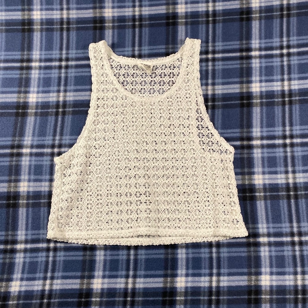 PINK Victoria's Secret White Crochet‎ Lace Crop Top Tank XS RN54867
